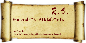 Rusznák Viktória névjegykártya